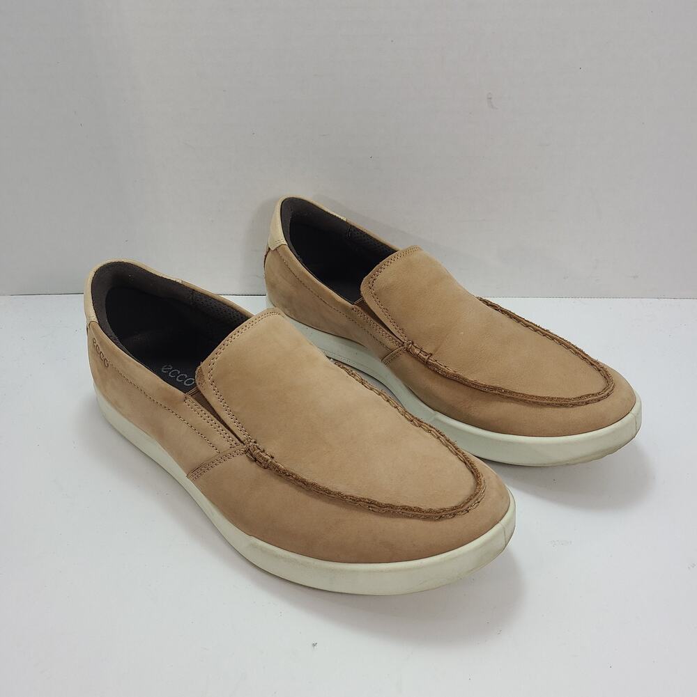 ECCO Cathum Mens 43 EU 10 US Moc Toe Slip On Leather Sneakers Casual Shoes Tan